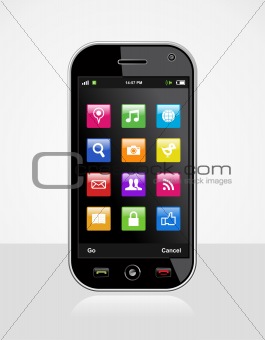 Smartphone with application icons
