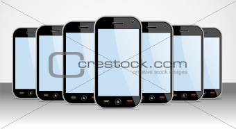 Set of generic Smartphones device useful for app templates
