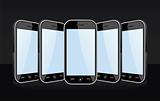 Set of Smartphones templates on black