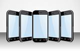 Set of Smartphones templates on white
