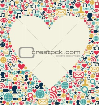 Social media love heart texture