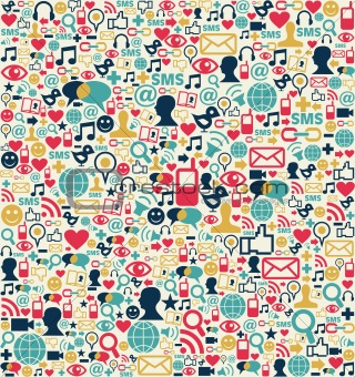 Social media network icons pattern