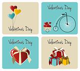 Valentines day greeting card set