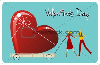 Biggest Love. Happy Valentines day greeting card