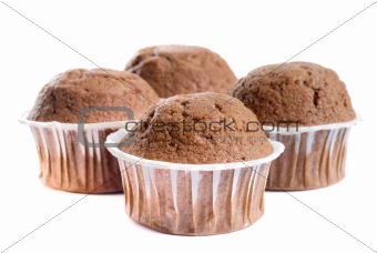 Muffins isolated on white