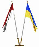 Flags of  Ukraine and Poland