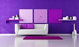 minimalist purple livingroom