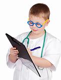 Funny child with doctor uniform