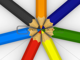 Centered color pencils