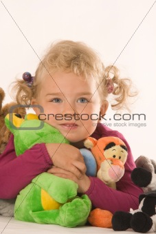 Girls with stuffed animals