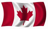 Flag of Canada in wave