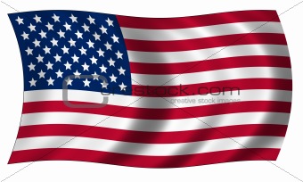 Flag of united states of America in wave