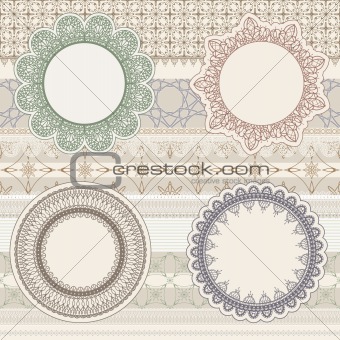 vector  lacy napkins on seamless pattern