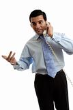 Businessman salesman talking on the phone
