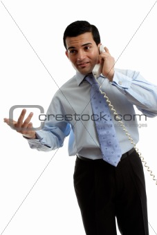 Businessman salesman talking on the phone
