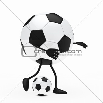 football figure shoots a ball