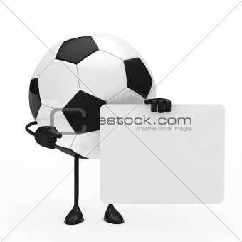 football figure hold billboard