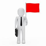 business man hold flag
