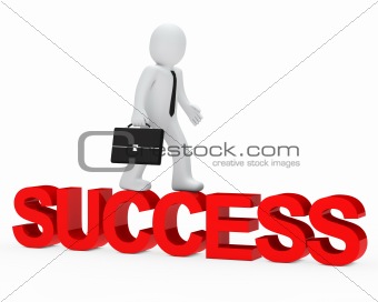 businessman walk over success