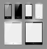 vector set, tablets and smartphones