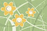 Abstract stylized daisy flowers background