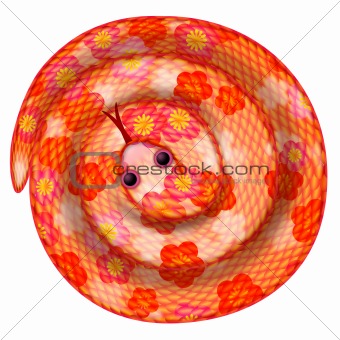 Coiled Chinese New Year Snake Illustration
