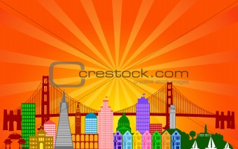 San Francisco City Skyline Panorama