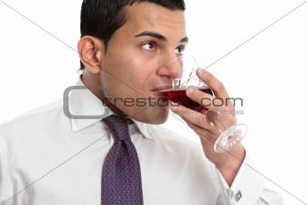 Man drinking or wine tasting