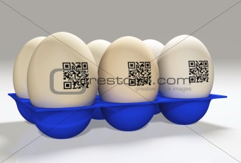 Eggs with qrcode
