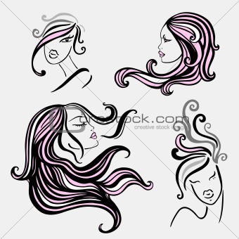 Beautiful Women with long hair.