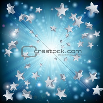 Blue star explosion background