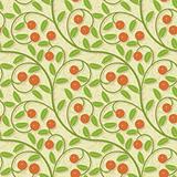 seamless red cranberries stylized soft colors background pattern