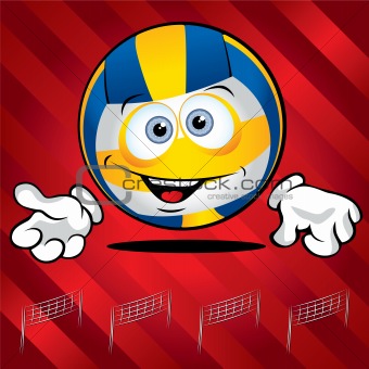 Funny smiling volley ball 