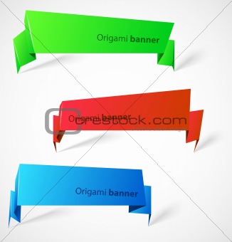 Set of origami banners. Vector illustration eps10