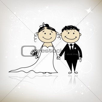 Wedding ceremony - bride and groom together for your design 