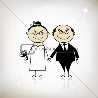 Wedding ceremony - bride and groom together for your design 