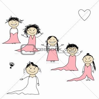 Bride with bridesmaids for your design