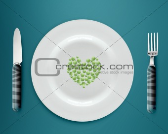  green peas on  plate