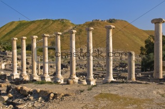 Roman columns in Israel Beit Shean