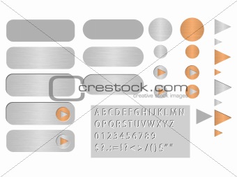 vector buttons polished steel