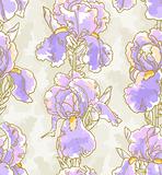 Seamless pattern with iris