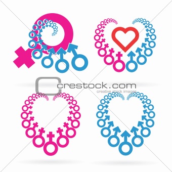 Male and Female Symbols Set