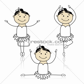 Cute little ballet dancers for your design