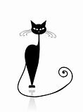 Black cat silhouette for your design 