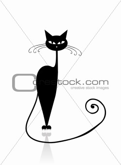 Black cat silhouette for your design 