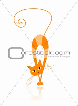 Graceful orange striped cat for your design 