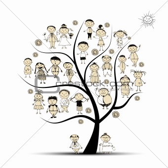 Family tree, relatives, people sketch