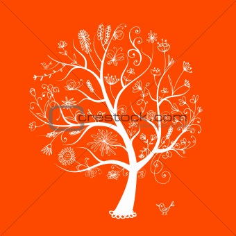 Art floral tree for your design