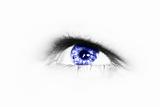 eye with blue iris