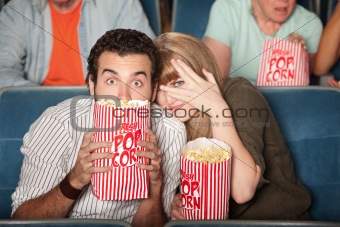 Scared Couple At Movies